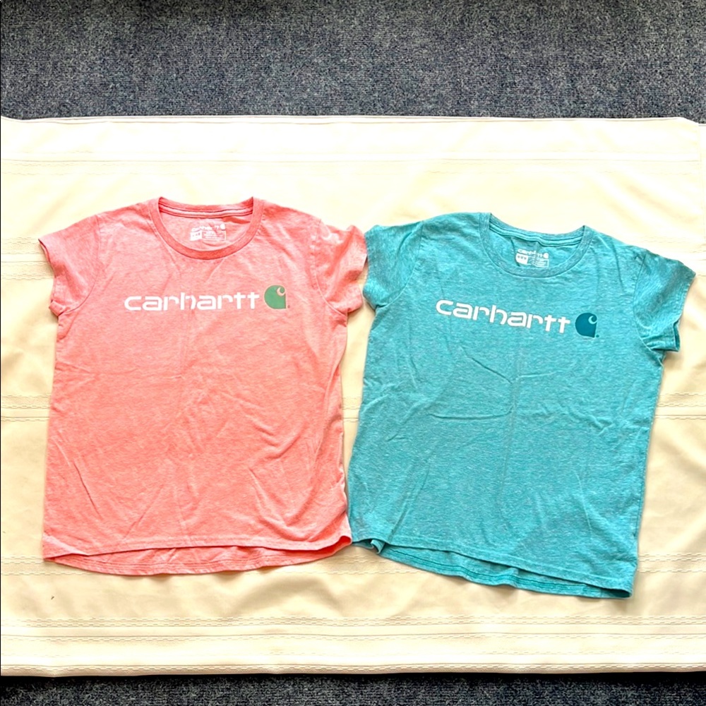 Carhartt tees pink and turquoise Sz 10 EUC bundle
with other items to save